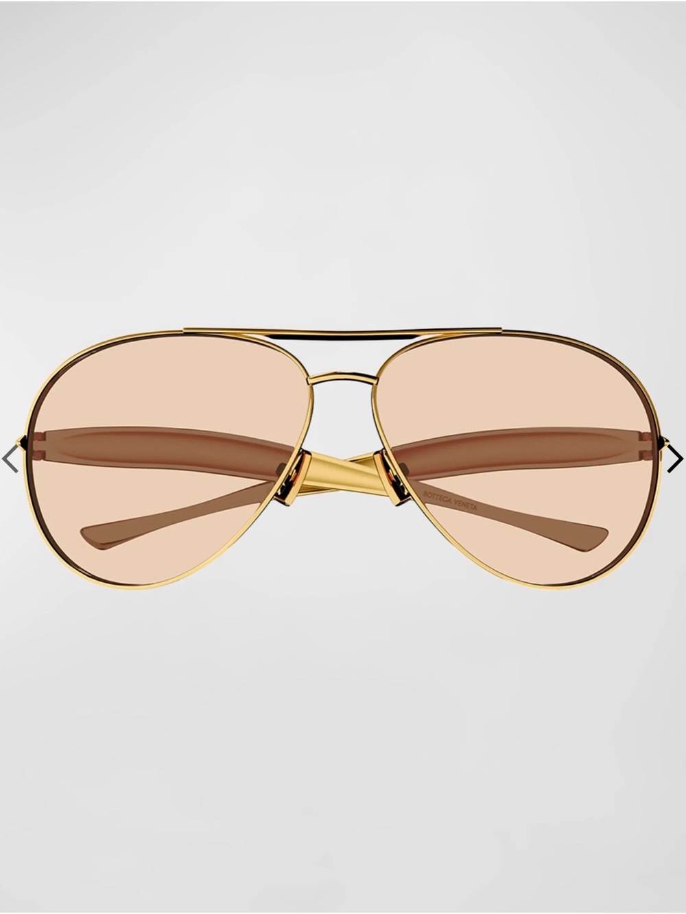 Bottega Veneta Curved Metal Aviator Sunglasses